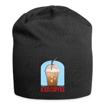 Eiskaffee Iced Coffee | Kaffeeliebhaber Geschenk - Jersey-Beanie - Schwarz - Vorne