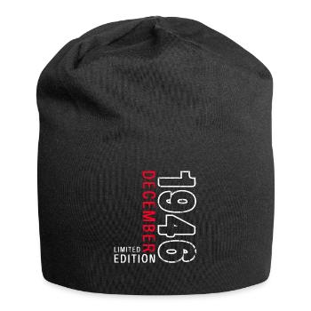 77e anniversaire Original Décembre Né 1946 - Bonnet en jersey - noir - Devant