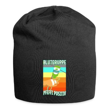 Blutgruppe Pfeffi Positiv - Jersey-Beanie - Schwarz - Vorne