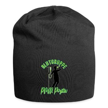 Blutgruppe Pfeffi Positiv - Jersey-Beanie - Schwarz - Vorne