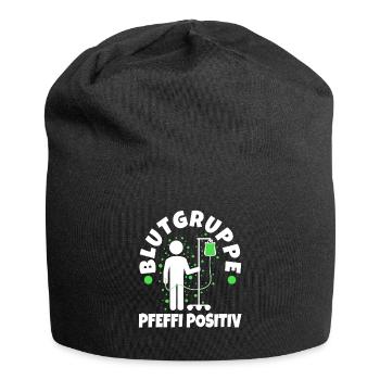 Blutgruppe Pfeffi Positiv - Jersey-Beanie - Schwarz - Vorne