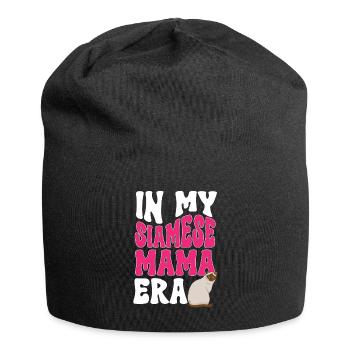 Siamkatze - Jersey-Beanie - Schwarz - Vorne
