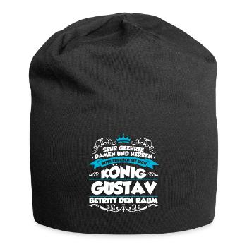 Gustav Name Design - Jersey-Beanie - Schwarz - Vorne