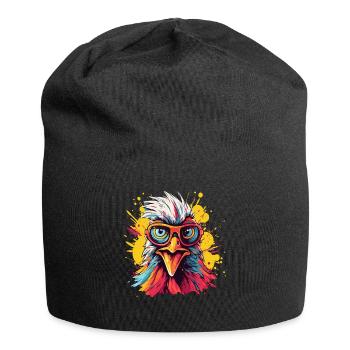 Huhn Hühner Hühnerbesitzer Verrücktes Huhn - Jersey-Beanie - Schwarz - Vorne