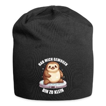 Hab mich gewogen bin zu klein Faultier - Jersey-Beanie - Schwarz - Vorne