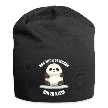 Hab mich gewogen bin zu klein Panda - Jersey-Beanie - Schwarz - Vorne