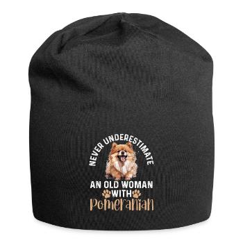Pomeranian Pom Dog Pom-Pom Never Underestimate An - Jersey-Beanie - Schwarz - Vorne