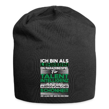 Lehrerin Bescheiden - Lustiger Spruch - Jersey-Beanie - Schwarz - Vorne