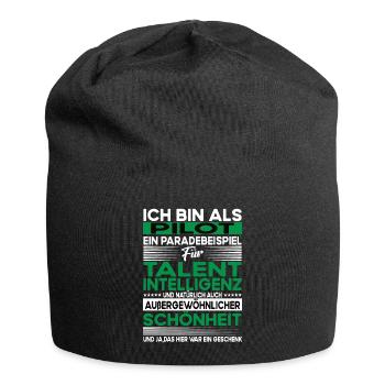 Pilot Bescheiden - Lustiger Spruch - Jersey-Beanie - Schwarz - Vorne