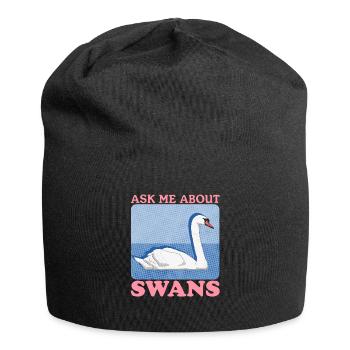 Swans Swans Swan Lover Gift - Jersey Beanie - black - Front