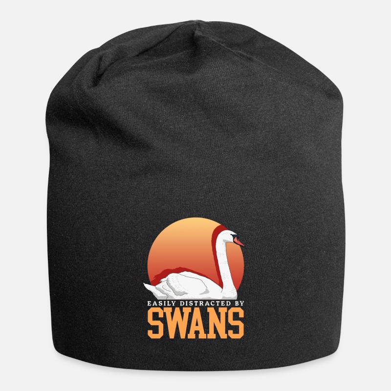 Schwäne Schwanenliebhaber Schwan Geschenk - Jersey-Beanie - Schwarz
