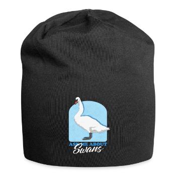 Schwäne Schwan Schwanenliebhaber Geschenk - Jersey-Beanie - Schwarz - Vorne