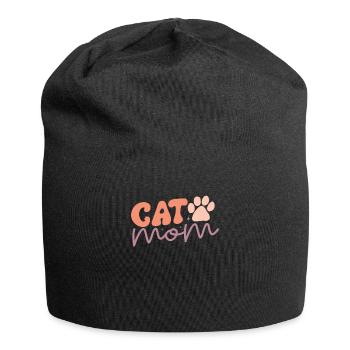 Cat Mom - Drôle de Maman Chat Style Rétro - Bonnet en jersey - noir - Devant