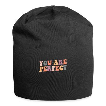You are perfect - Lustige Katzen Papa Retro Style - Jersey-Beanie - Schwarz - Vorne