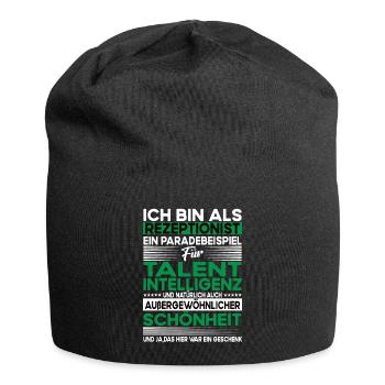 Rezeptionist Bescheiden - Lustiger Spruch - Jersey-Beanie - Schwarz - Vorne