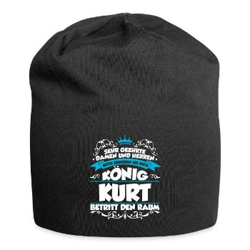 Kurt Name Design - Jersey-Beanie - Schwarz - Vorne