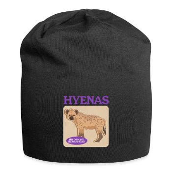 Hyène, hyène tachetée, cadeau de hyène - Bonnet en jersey - noir - Devant