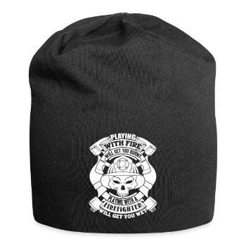 Firefighter Playing With A Firefighter - Jersey Beanie - black - Front