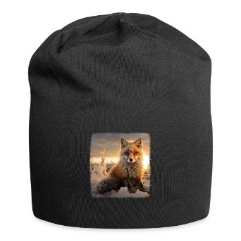 Foxes realistic fox - Jersey Beanie - black - Front