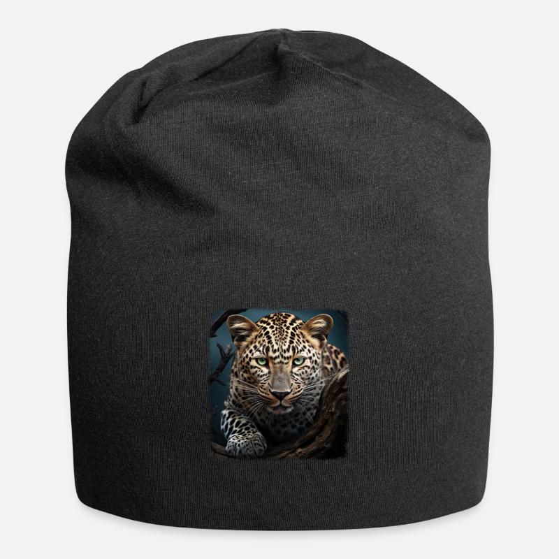Leoparde realistic Leopard - Jersey-Beanie - Schwarz