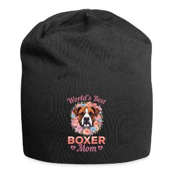 Boxer Dog Breed Pet - Meilleure maman Boxer du monde - Bonnet en jersey - noir - Devant