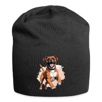 Boxer Dog Breed Pet - Cute Graphic - Jersey Beanie - black - Front