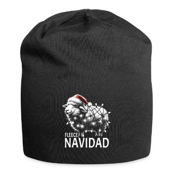 Fleece Navidad Weihnachten Geschenk Lustig Sprüche - Jersey-Beanie - Schwarz - Vorne