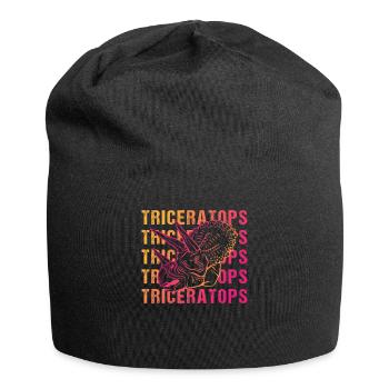 Triceratops Jeu de mots Design Vintage Look - Bonnet en jersey - noir - Devant