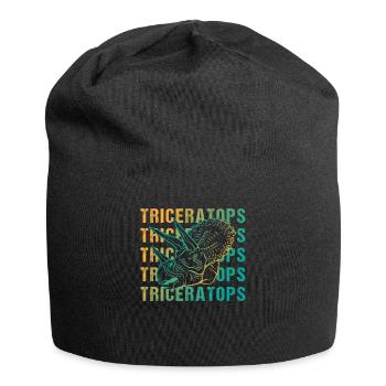 Triceratops Wortspiel Design Vintage Look - Jersey-Beanie - Schwarz - Vorne