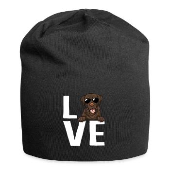 Chocolate Labrador Retriever Hund - Jersey-Beanie - Schwarz - Vorne