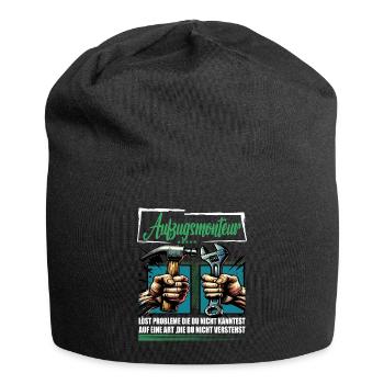 Aufzugsmonteur Beruf mit lustigen Spruch - Jersey-Beanie - Schwarz - Vorne
