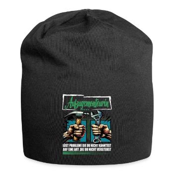 Aufzugsmonteur Beruf mit lustigen Spruch - Jersey-Beanie - Schwarz - Vorne