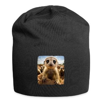 Meerkat realistic Erdmännchen - Jersey Beanie - black - Front