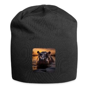 Hippos realistic Hippo - Jersey Beanie - black - Front