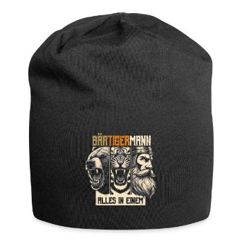 Bärtigermann Bär Tiger Mann Geschenk Bart Sprüche - Jersey-Beanie - Schwarz - Vorne