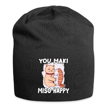 Funny Sushi Fan Sushi Lover Kawaii Nigiri - Bonnet en jersey - noir - Devant