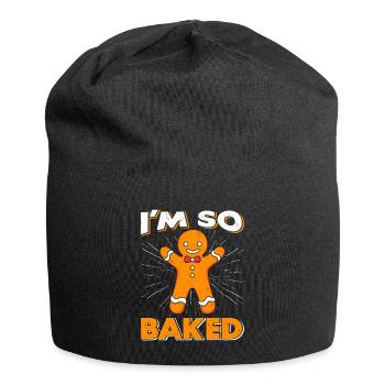 Homme de pain d’épice Je suis tellement cuit Noël - Bonnet en jersey - noir - Devant