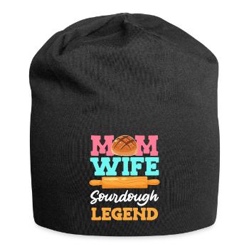 Mom Wife Sourdough Legend Backfans Frauen - Jersey-Beanie - Schwarz - Vorne