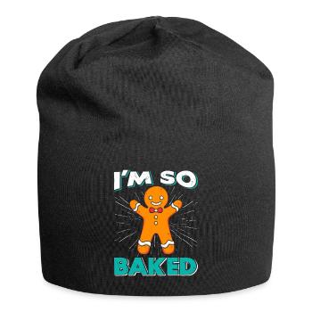 Homme de pain d’épice Je suis tellement cuit Noël - Bonnet en jersey - noir - Devant
