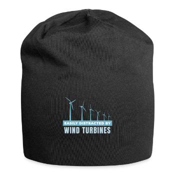 Easily Distracted by Wind Turbines - Jersey-Beanie - Schwarz - Vorne