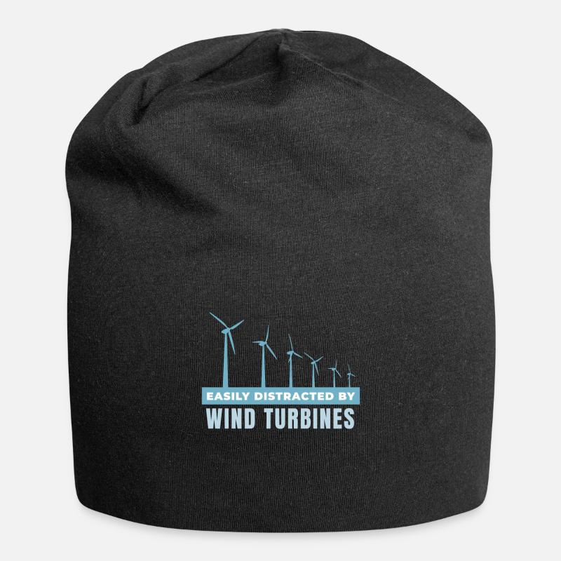 Easily Distracted by Wind Turbines - Jersey-Beanie - Schwarz