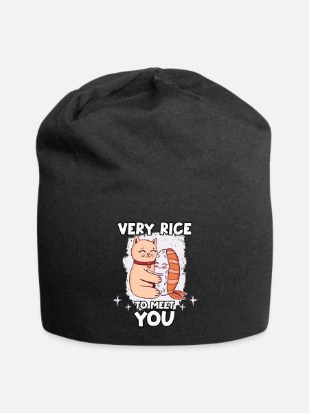 lustig Japan Sushi Kpop Wasabi Nigiri Sushi - Jersey-Beanie - Schwarz