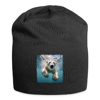 Polar Bear Realistic Polar Bear - Jersey Beanie - black - Front