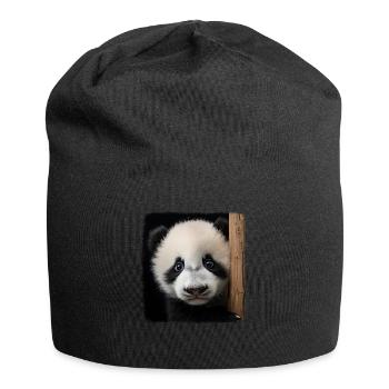 Pandas realistic Panda - Jersey-Beanie - Schwarz - Vorne