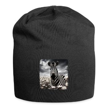 Zebras realistic Zebra - Jersey Beanie - black - Front