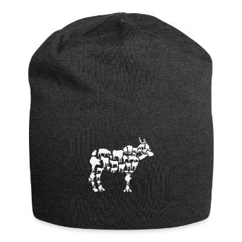 Cow Farmer Animal Farming Cow Silhouette - Jersey Beanie - charcoal grey - Front
