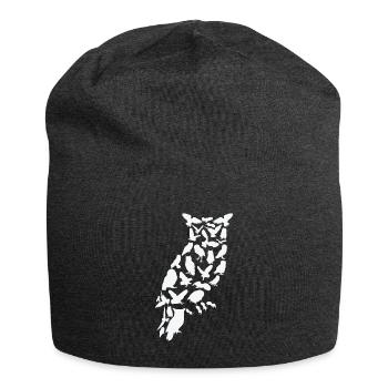 Eule Vogel Wald Wildtier Tier Eulen Scherenschnitt - Jersey-Beanie - Anthrazit - Vorne