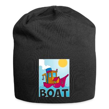 Image colorée d’un remorqueur amusant - Bonnet en jersey - noir - Devant