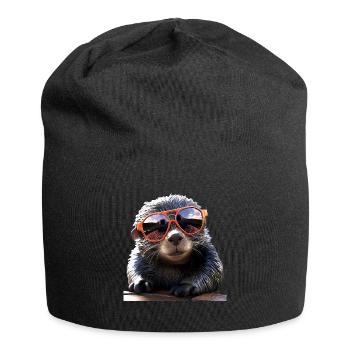 Mole with sunglasses Love Cute Moles - Jersey Beanie - black - Front