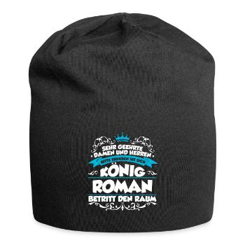 Roman Name Design - Jersey-Beanie - Schwarz - Vorne